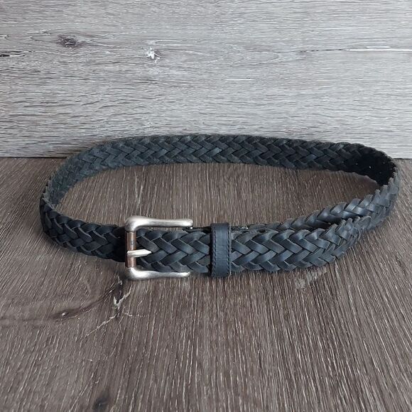 Levi's Black Leather Braided Woven Belt 32 - Picture 1 of 6